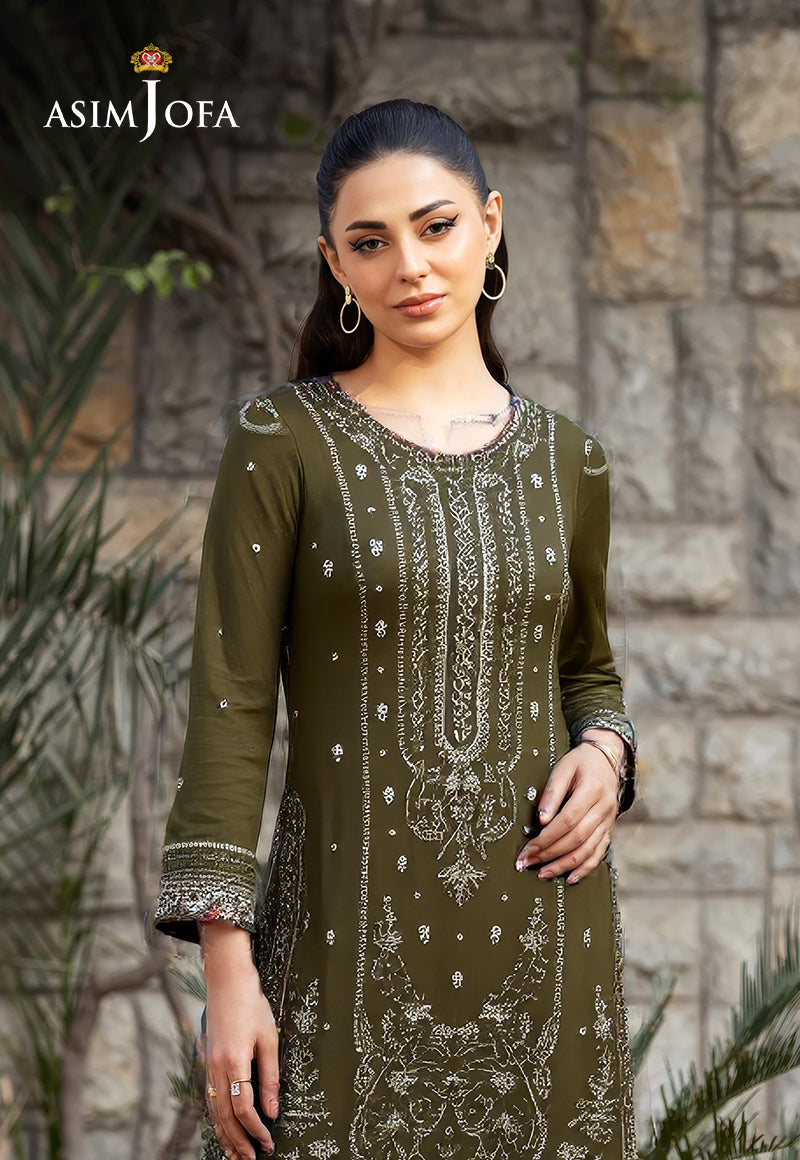 AJDSAI-70 EMBROIDERED CHIFFON STITCHED 3 PCS