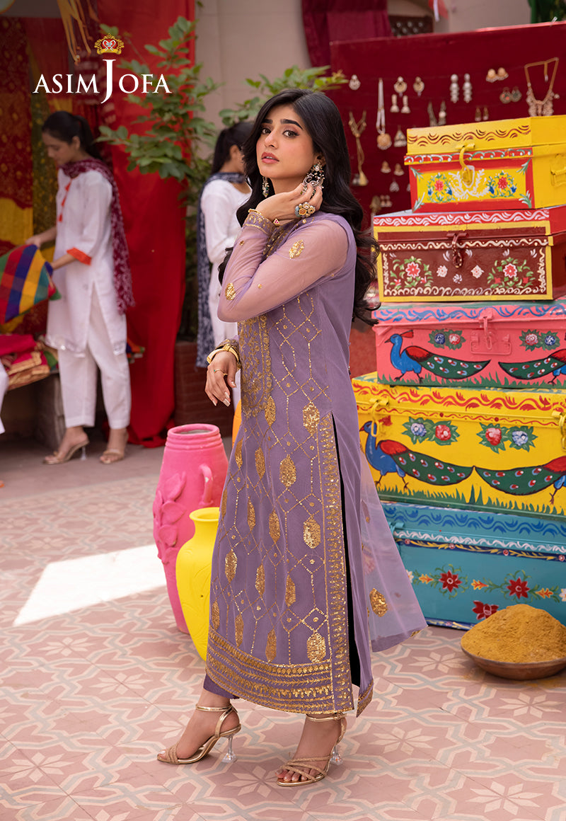AJEMB-02 EMBROIDERED NET STITCHED 3 PCS