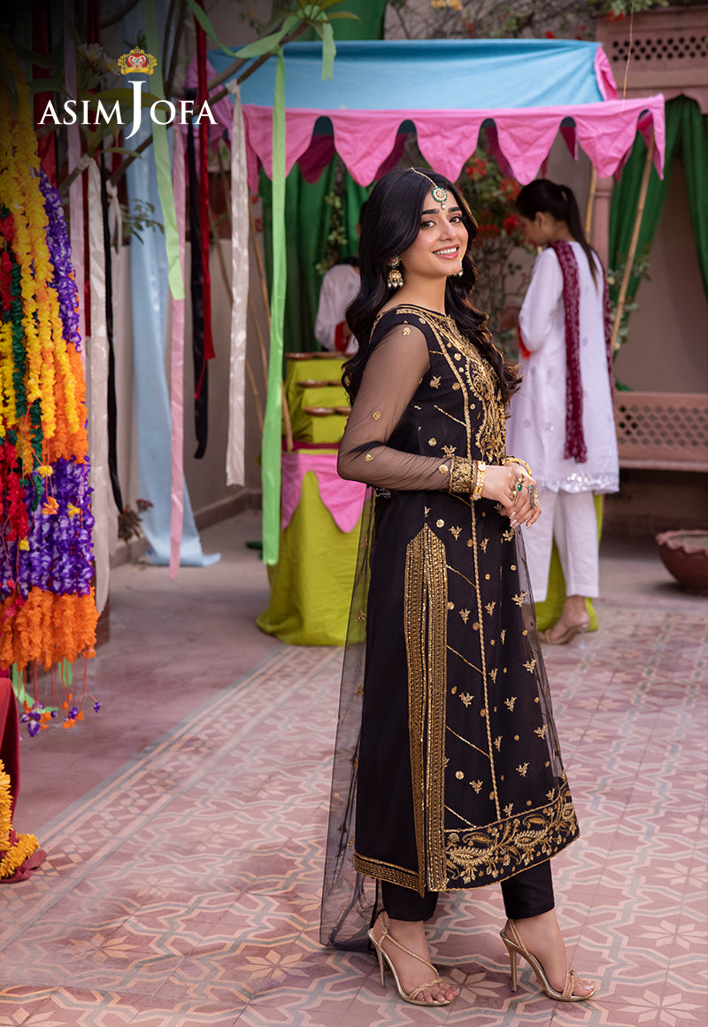 AJEMB-04 EMBROIDERED NET STITCHED 3 PCS
