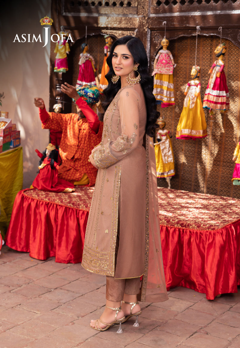 AJEMB-09 EMBROIDERED NET STITCHED 3 PCS