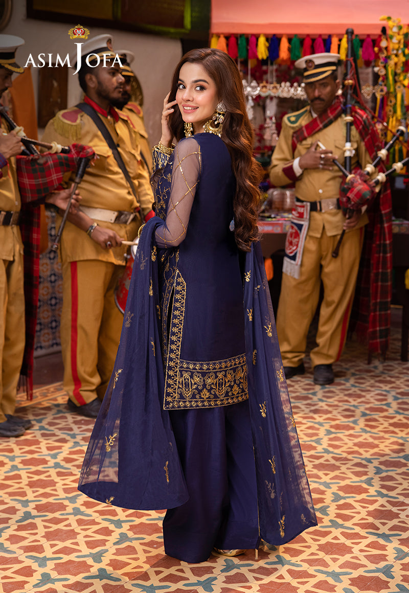 AJEMB-18 EMBROIDERED NET STITCHED 3 PCS