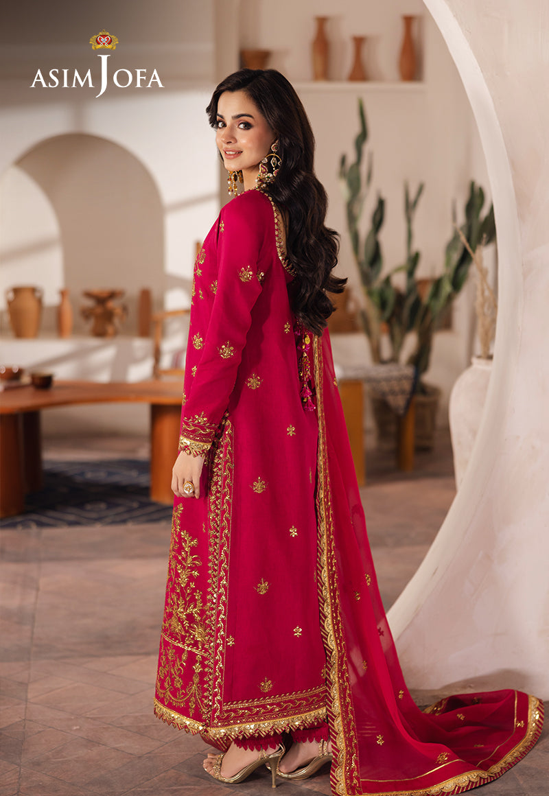 AJHED-08 EMBROIDERED JUMBO SILK STITCHED 3 PCS