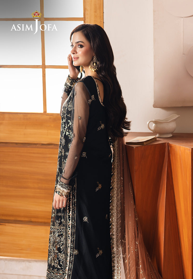 AJHED-05 EMBROIDERED NET STITCHED 3 PCS