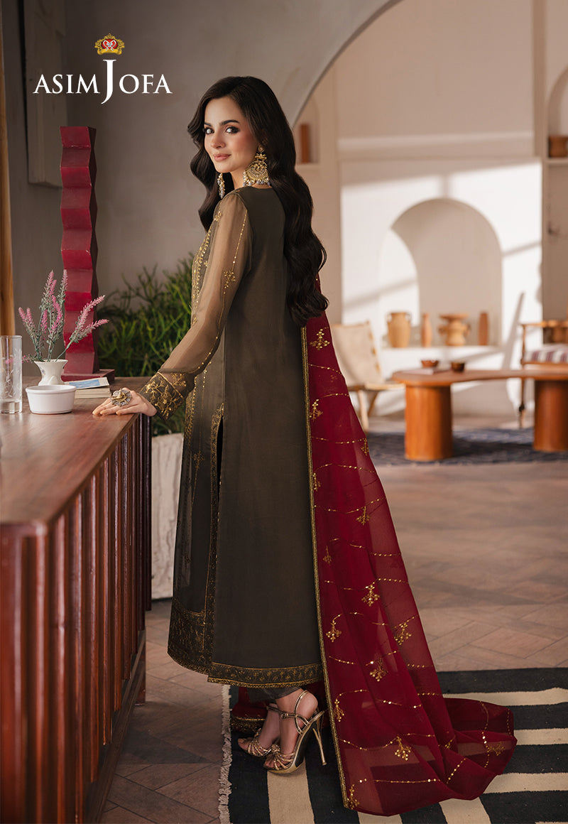 AJHEB-06 EMBROIDERED CHIFFON STITCHED 3 PCS