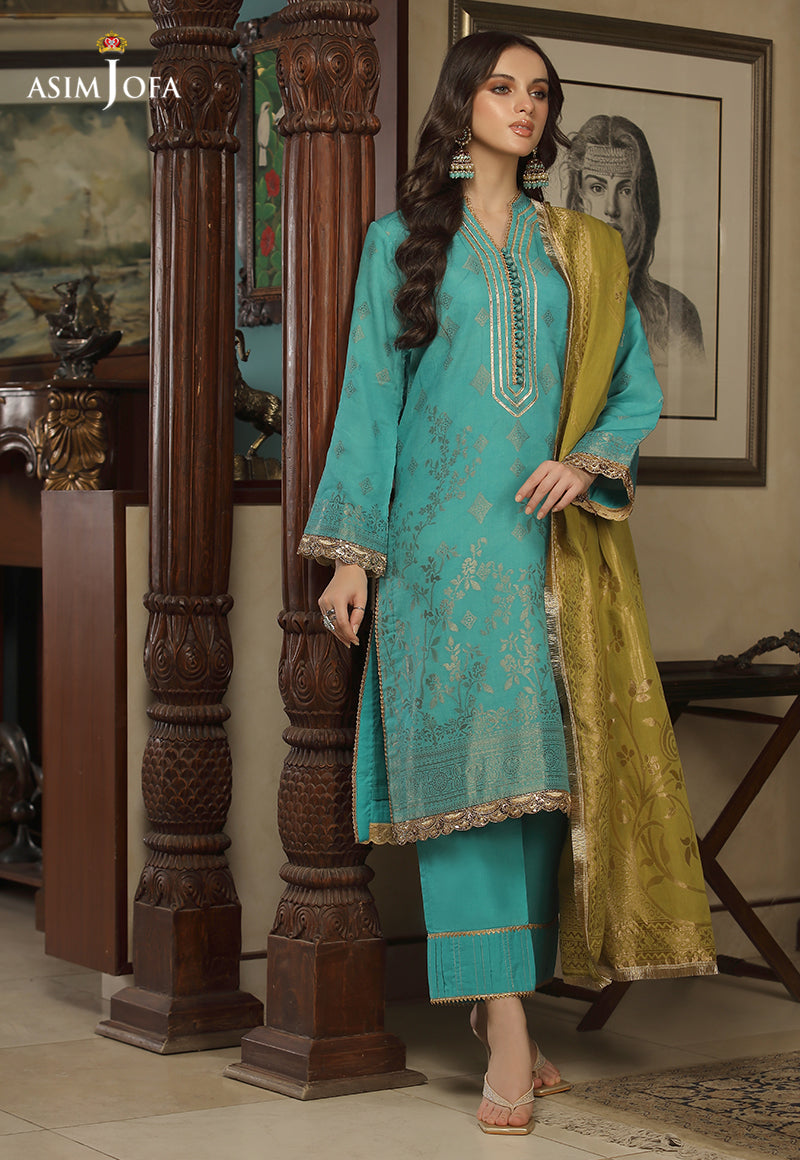 AJJDD-08 EMBROIDERED JACQUARD STITCHED 3 PCS