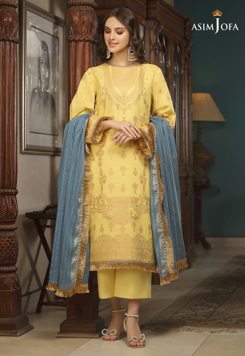 AJJDD-10 EMBROIDERED JACQUARD STITCHED 3 PCS