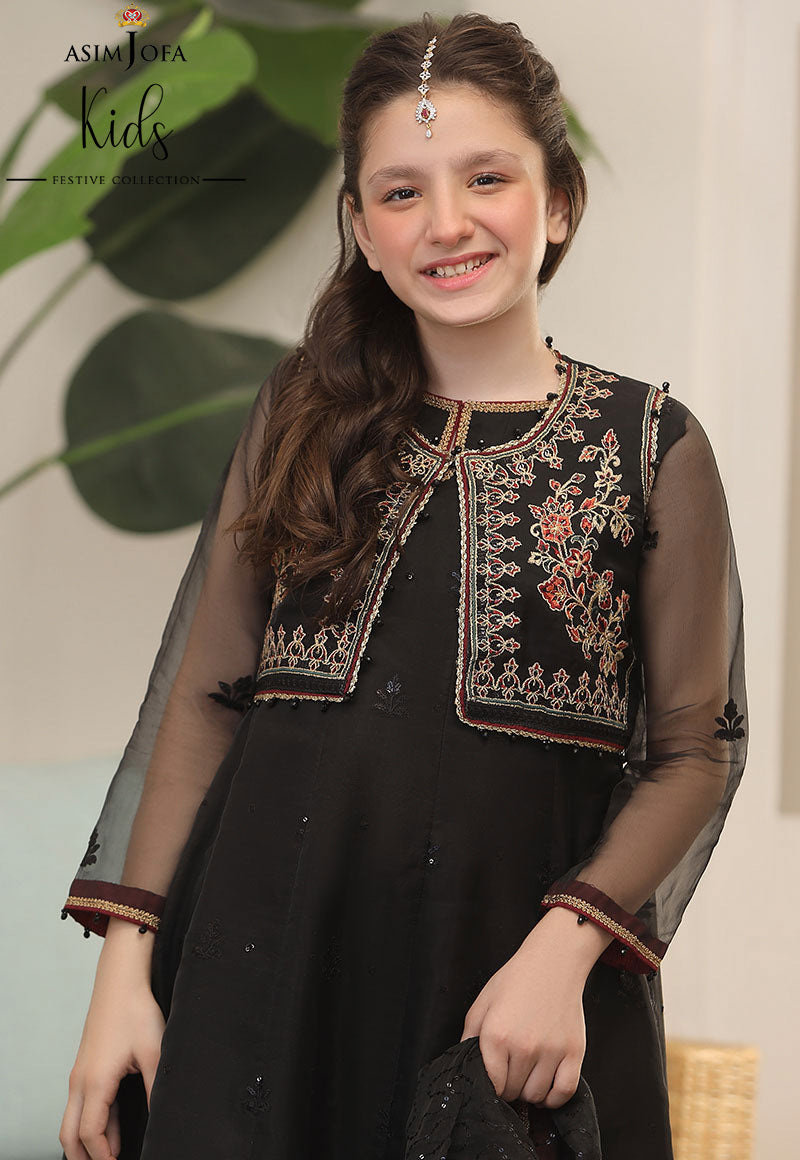 AJKFD-10 EMBROIDERED ORGANZA 2 PCS