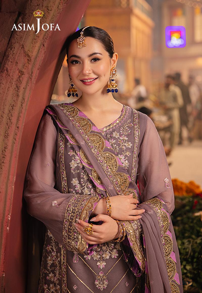 AJKKD-29 EMBROIDERED CHIFFON STITCHED 3 PCS