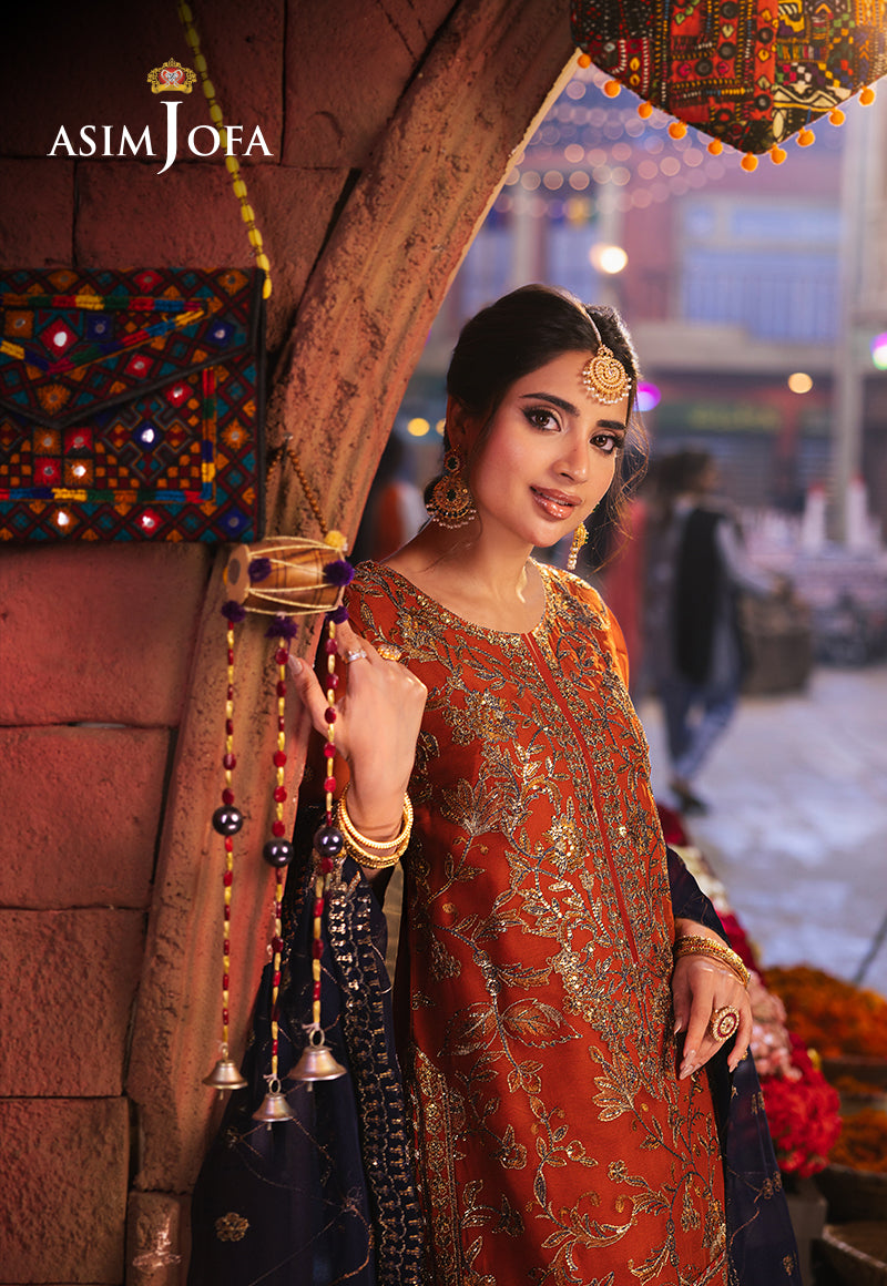 AJKKB-10 EMBROIDERED CHIFFON STITCHED 3 PCS