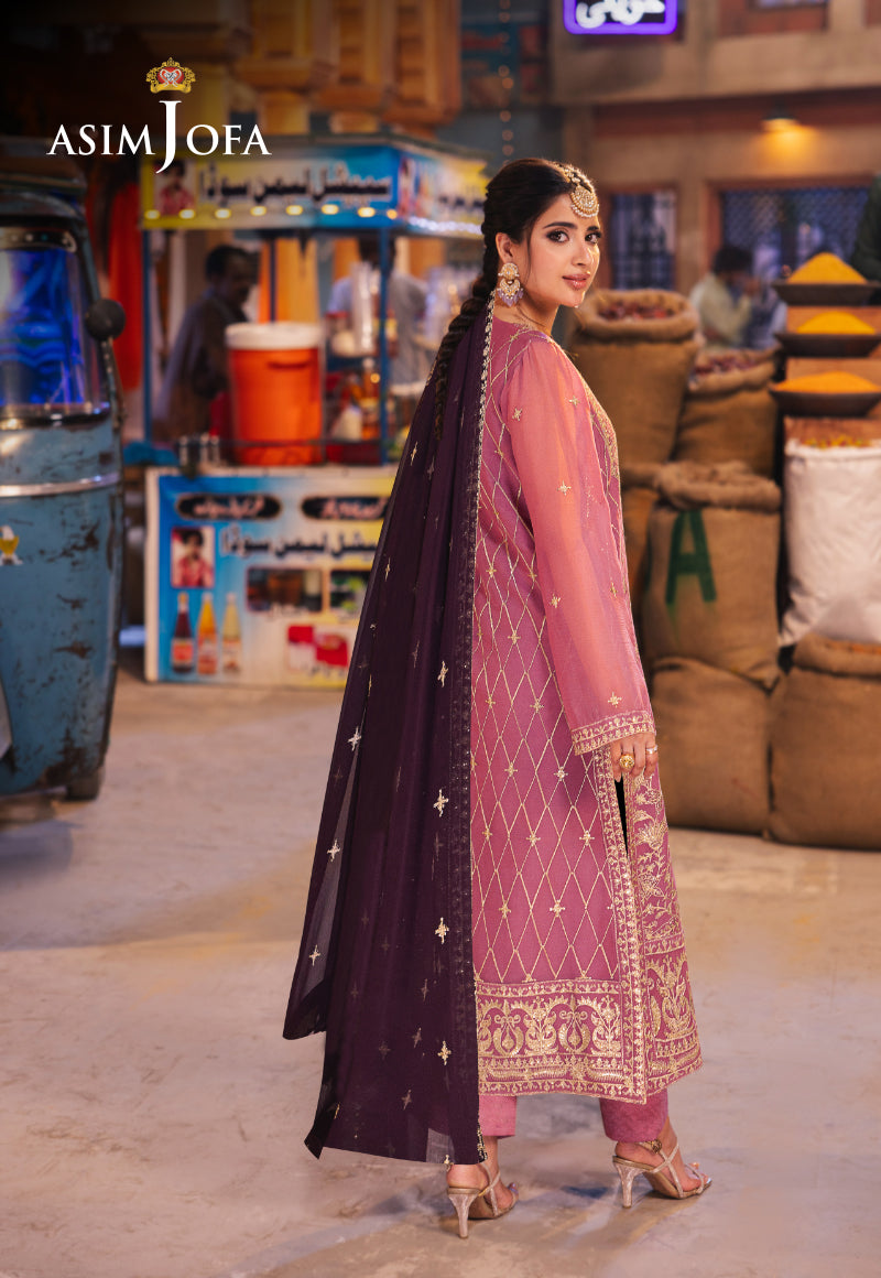AJKKB-24 EMBROIDERED CHIFFON STITCHED 3 PCS