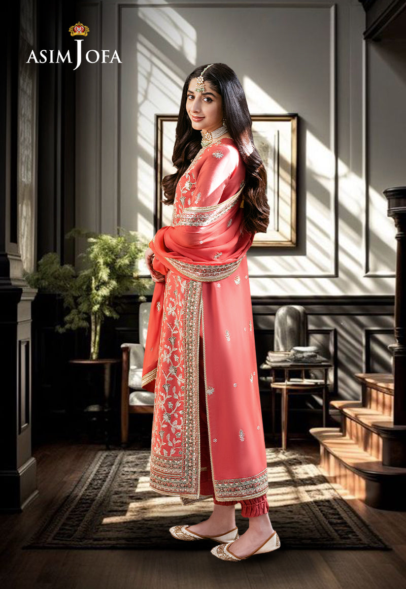 AJKMD-12 EMBROIDERED SILK STITCHED 3 PCS