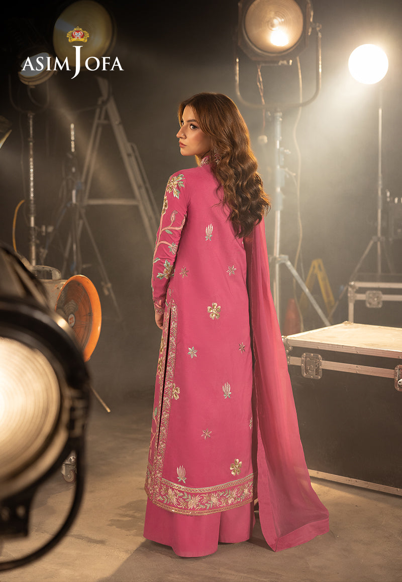 AJLLFB-15 Embroidered Silk STITCHED 3 Pcs