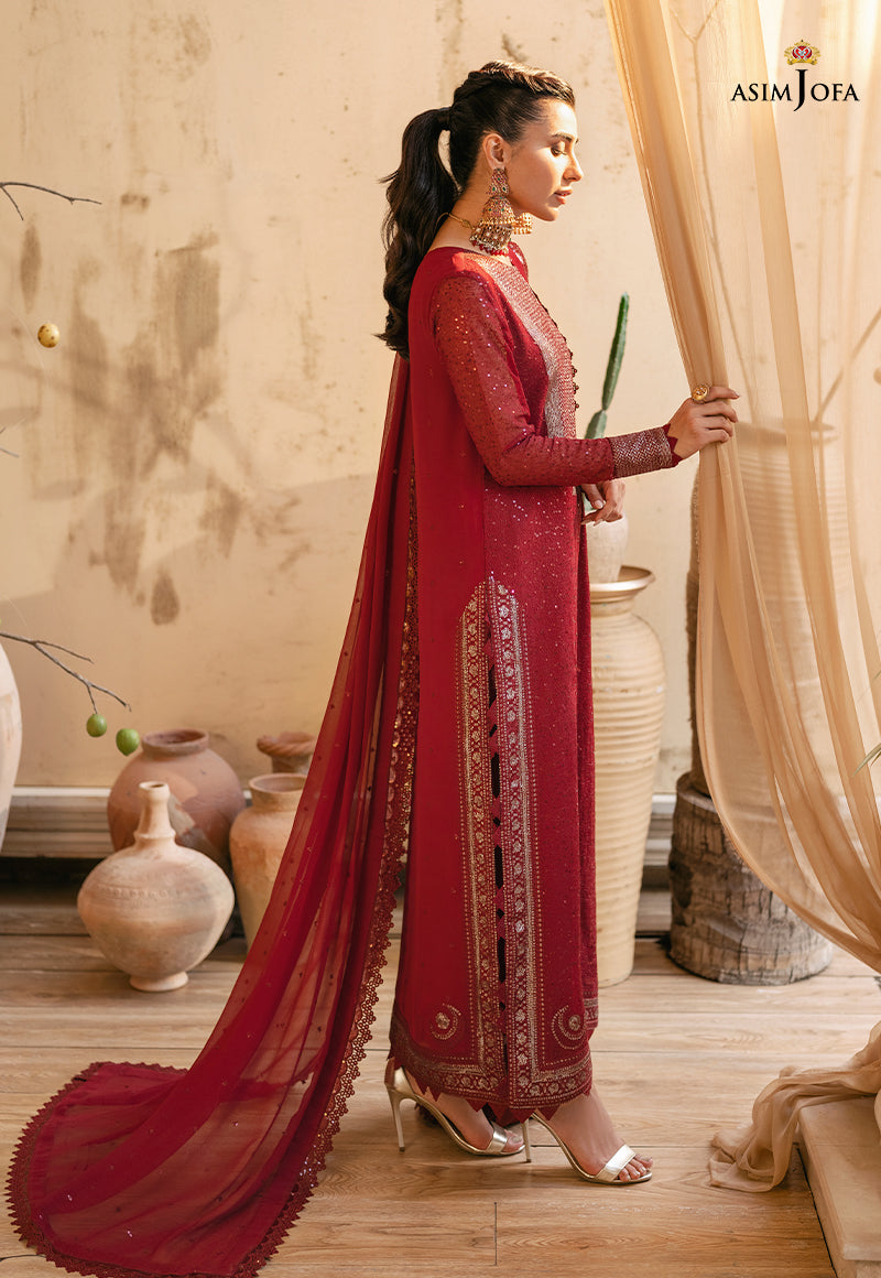 AJMD-12 EMBROIDERED CHIFFON Stitched 3 PCS