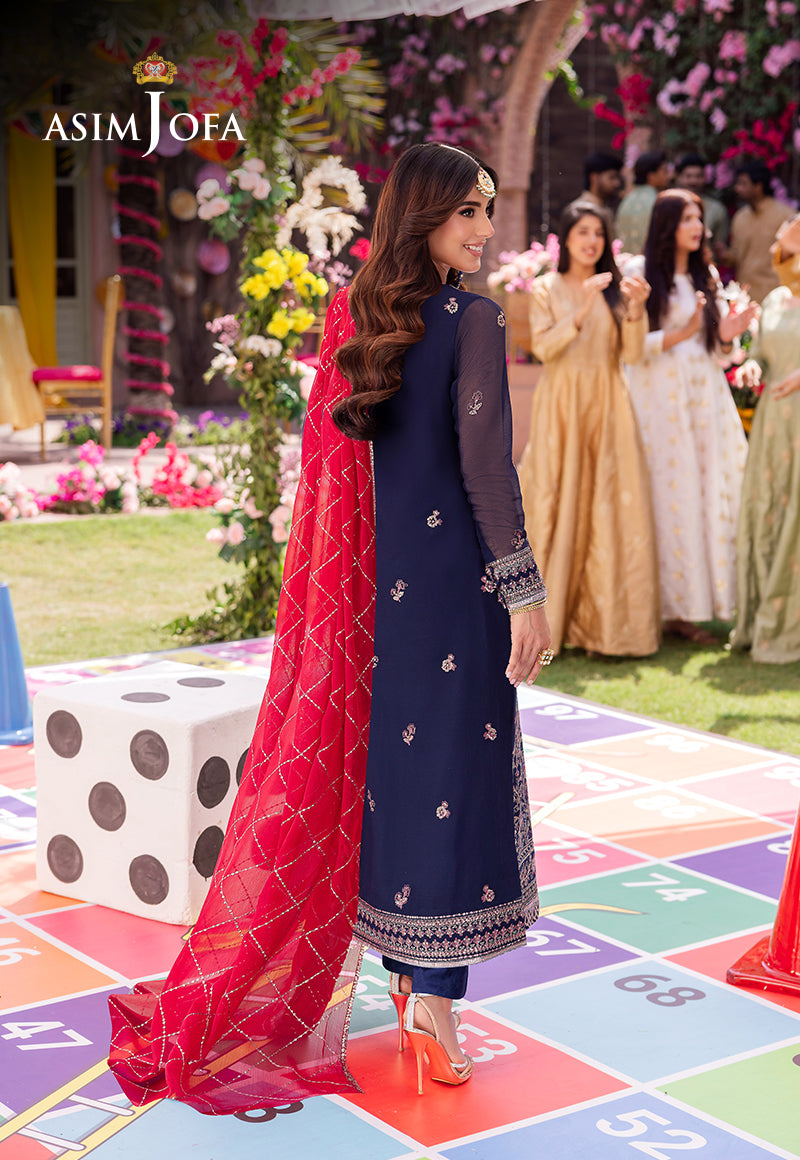 AJMJB-07 EMBROIDERED CHIFFON STITCHED 3 PCS