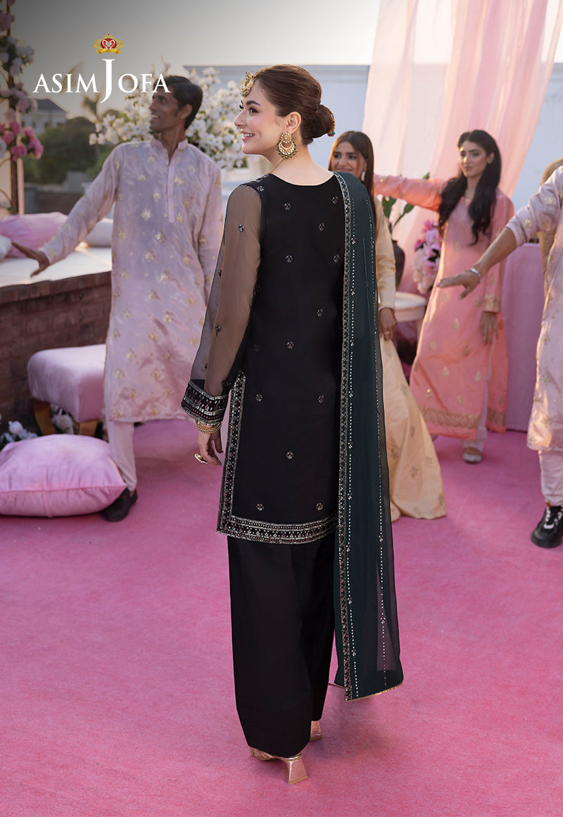 AJMJB-12 EMBROIDERED ORGANZA STITCHED 3 PCS