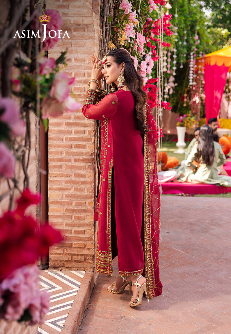AJMJB-28 EMBROIDERED CHIFFON STITCHED 3 PCS
