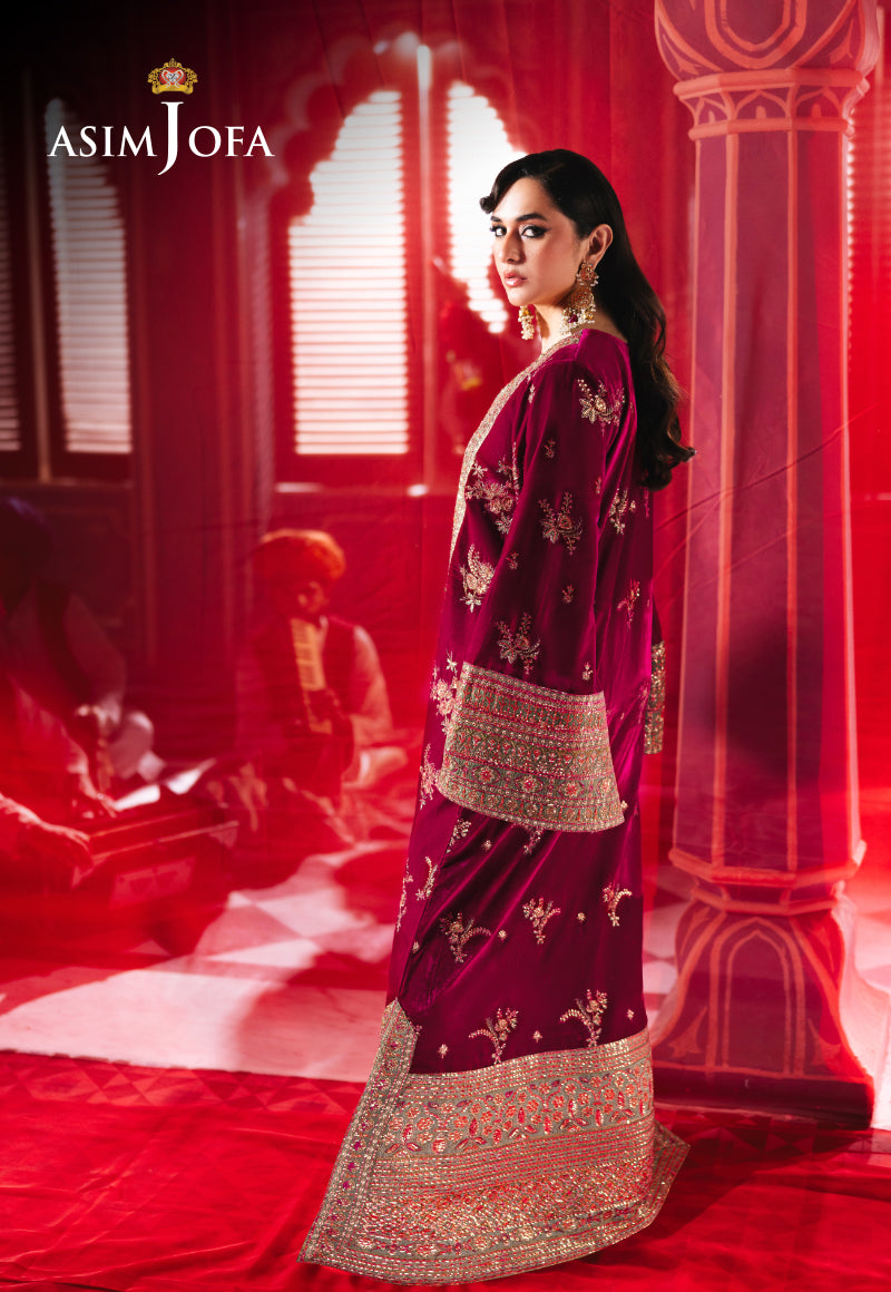 AJMVB-06 EMBROIDERED VELVET STITCHED 2 PCS