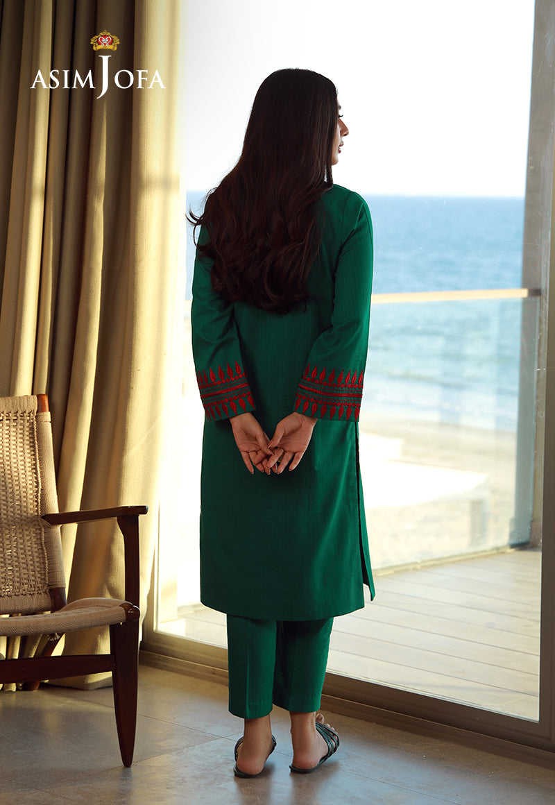 AJPB-150 EMBROIDERED LAWN CHECK STITCHED 2 PCS