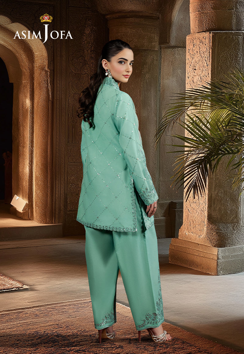 AJPFD-11 EMBROIDERED ORGANZA Stitched 2 PCS