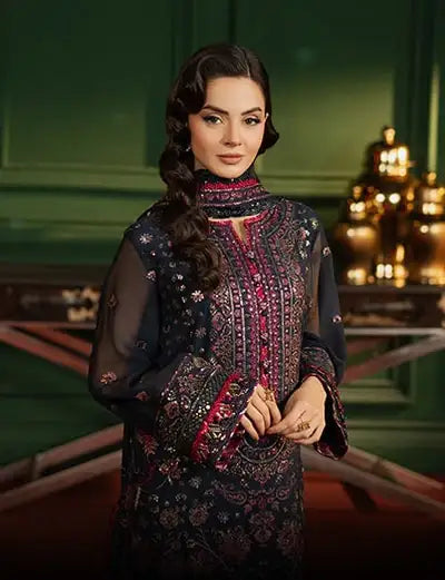 AJPFD-17 EMBROIDERED CHIFFON Stitched 3 PCS