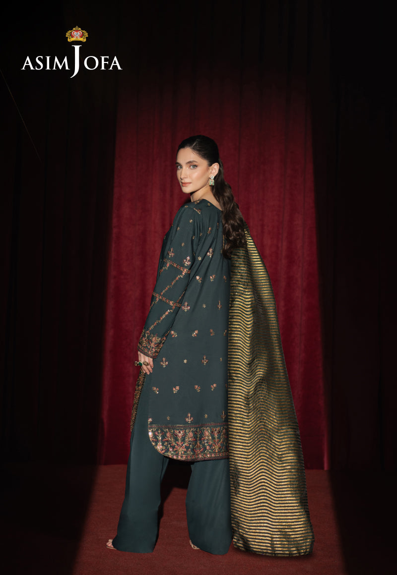 AJPFB-05 EMBROIDERED SILK STITCHED 3 PCS