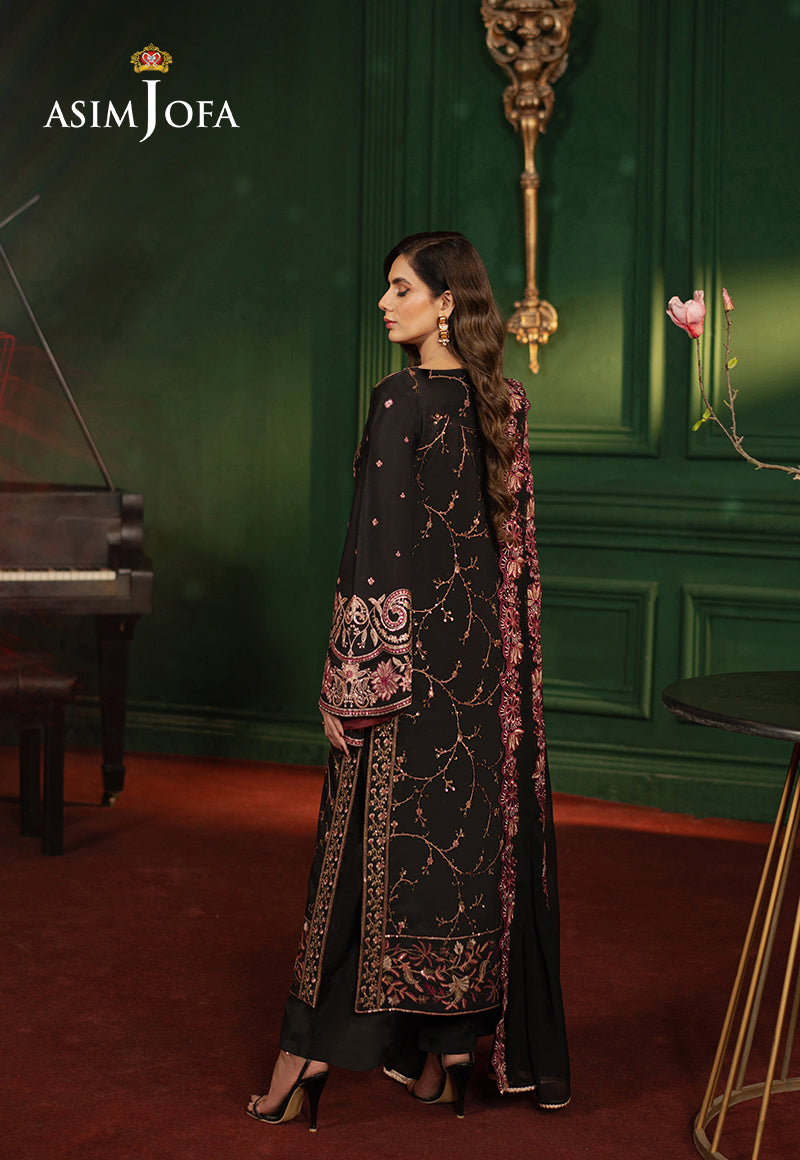 AJPFB-19 EMBROIDERED SILK STITCHED 3 PCS