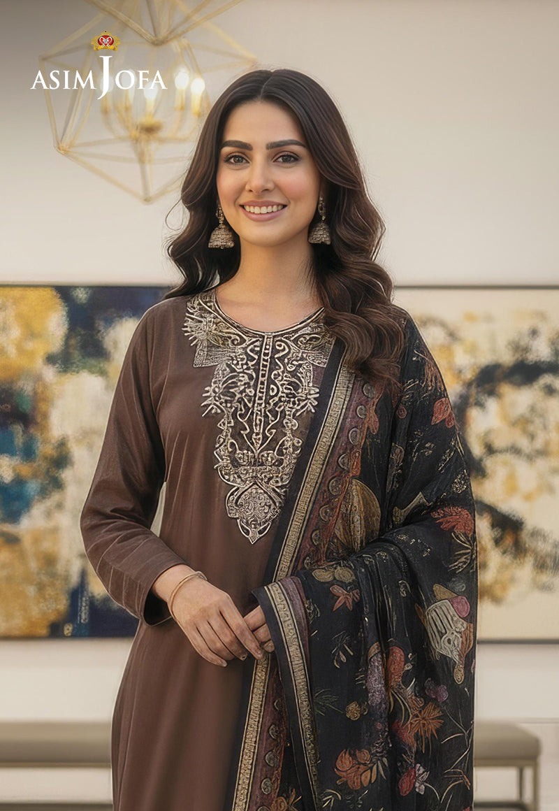 Ajso-137 Unstitched 3 Pcs Shirt Dupatta Trouser
