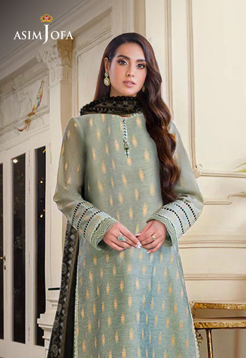 Ajso-162 Unstitched 3 Pcs Shirt Dupatta Trouser