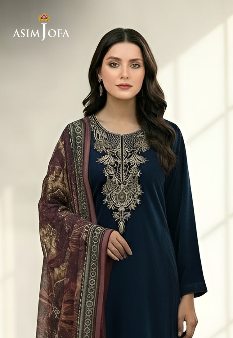 Ajso-194 Unstitched 3 Pcs Shirt Dupatta Trouser