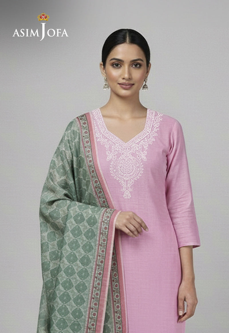 Ajso-217 Unstitched 3 Pcs Shirt Dupatta Trouser