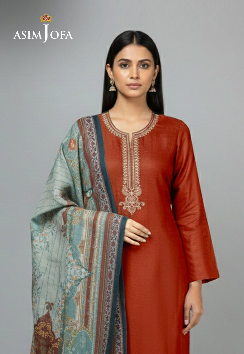 Ajso-237 Unstitched 3 Pcs Shirt Dupatta Trouser