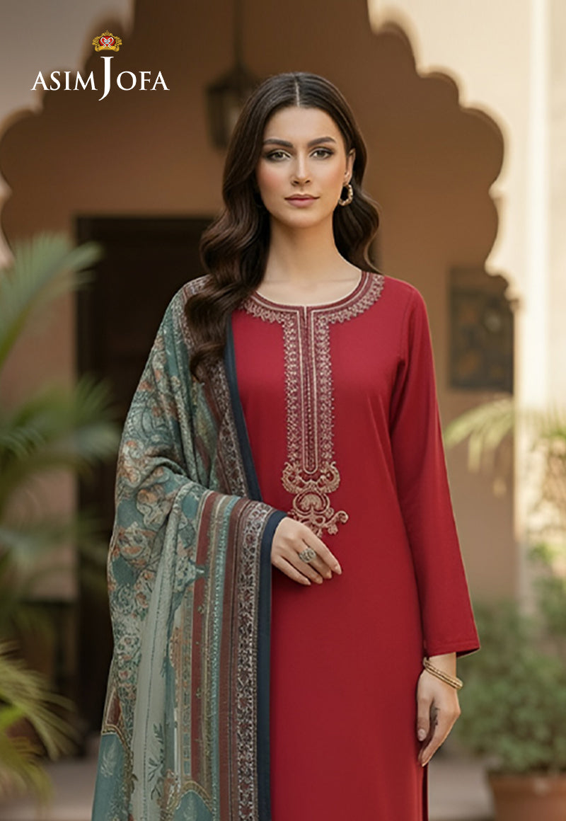 Ajso-241 Unstitched 3 Pcs Shirt Dupatta Trouser
