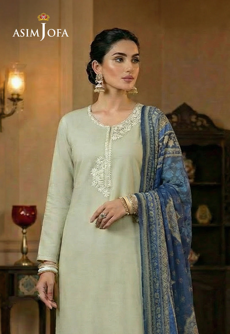 Ajso-245 Unstitched 3 Pcs Shirt Dupatta Trouser