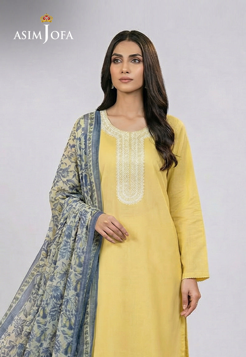 Ajso-260 Unstitched 3 Pcs Shirt Dupatta Trouser