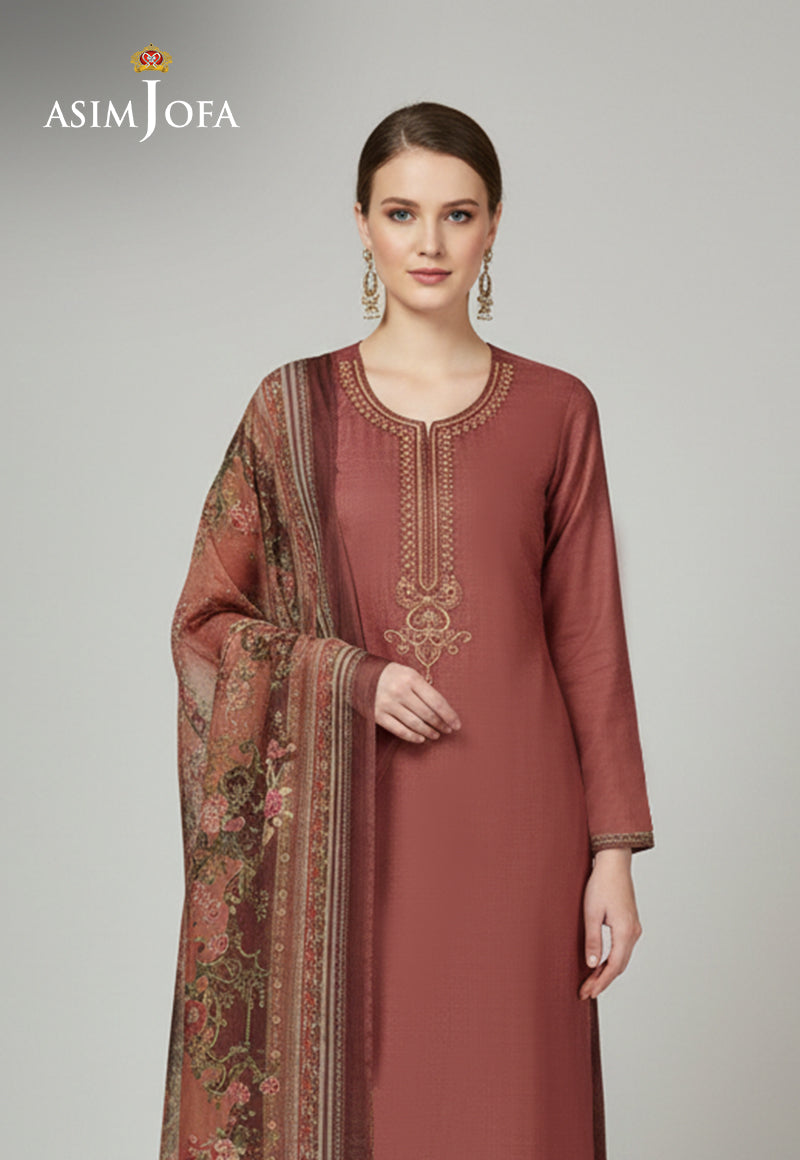 Ajso-281 Unstitched 3 Pcs Shirt Dupatta Trouser