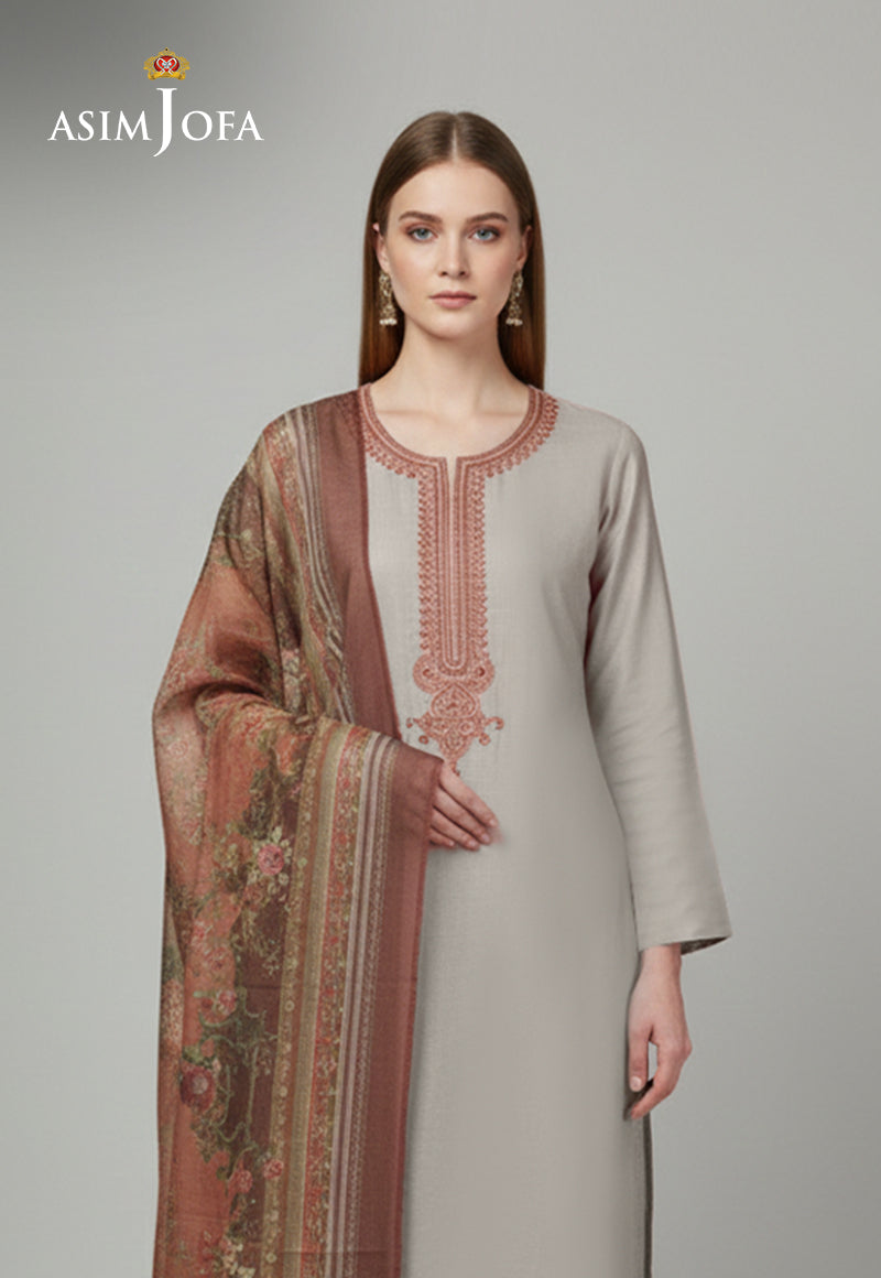 Ajso-288 Unstitched 3 Pcs Shirt Dupatta Trouser