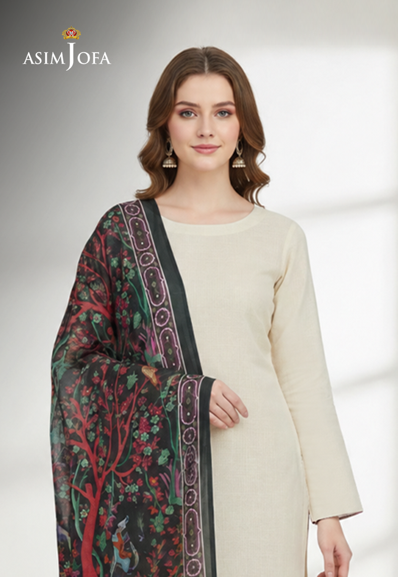 Ajso-298 Unstitched 3 Pcs Shirt Dupatta Trouser