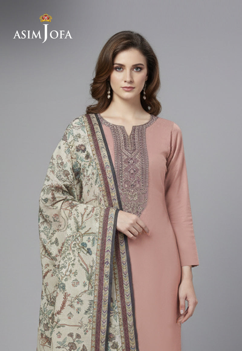 Ajso-300 Unstitched 2 Pcs Shirt Dupatta