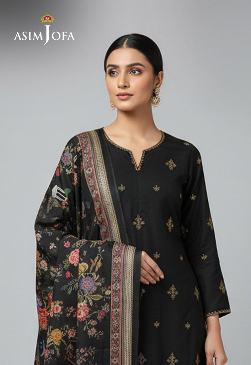 AJSO-305 Unstitched 3 Pcs Shirt Dupatta Trouser