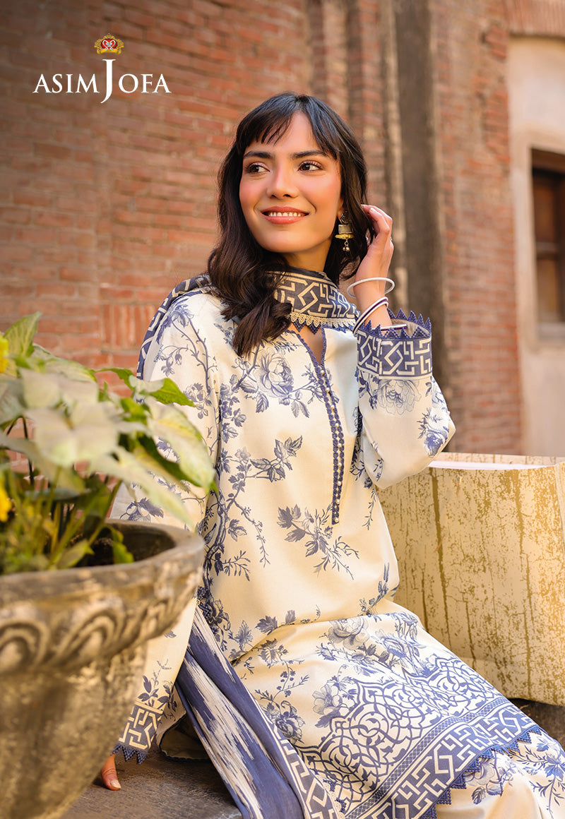 AJUBFD-72 DIGITAL PRINTED LAWN STITCHED 3 PCS