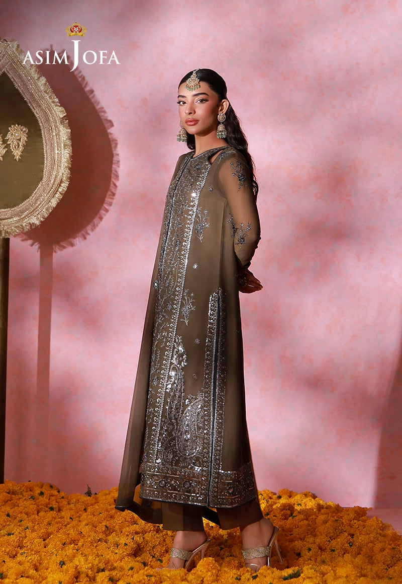 AJULFI-04 Embroidered Chiffon Unstitched 3 Pcs