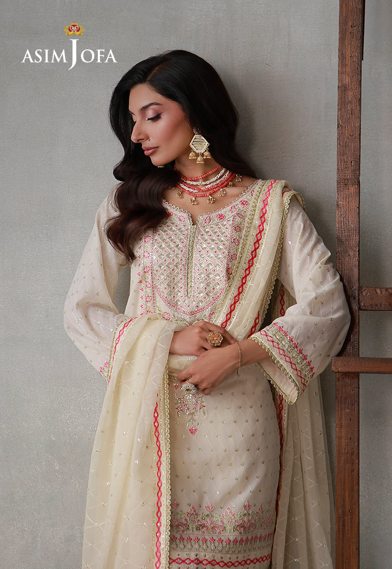 AJLPN-01 Embroidered Poly Silk Stitched 3pcs