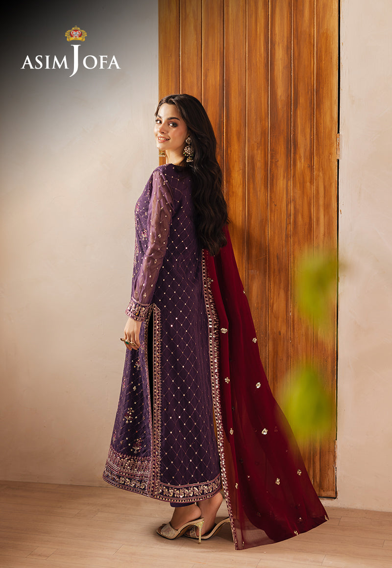 AJHEB-01 EMBROIDERED CHIFFON STITCHED 3 PCS