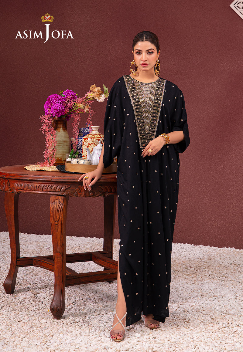 beaded black prom dress Pakistani Fancy Dresses Asim Jofa Mysorie Chiffon Collection 2018-19