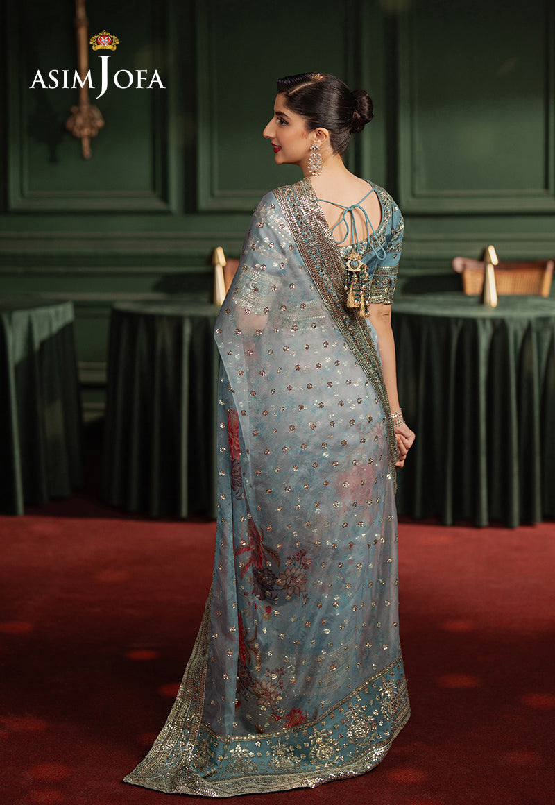 AJPFD-27 PRINTED EMBROIDERED SAREE Stitched 2 PCS