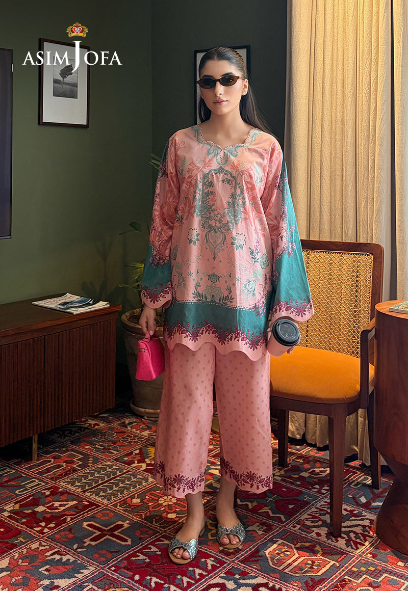 AJPBC-09 Printed Cambric Stitched 2 Pcs