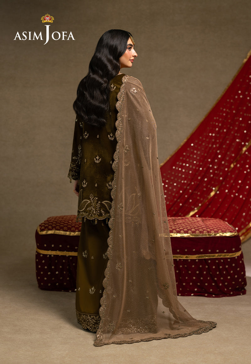 AJUMV-06 Embroidered Velvet Unstitched 3 Pcs