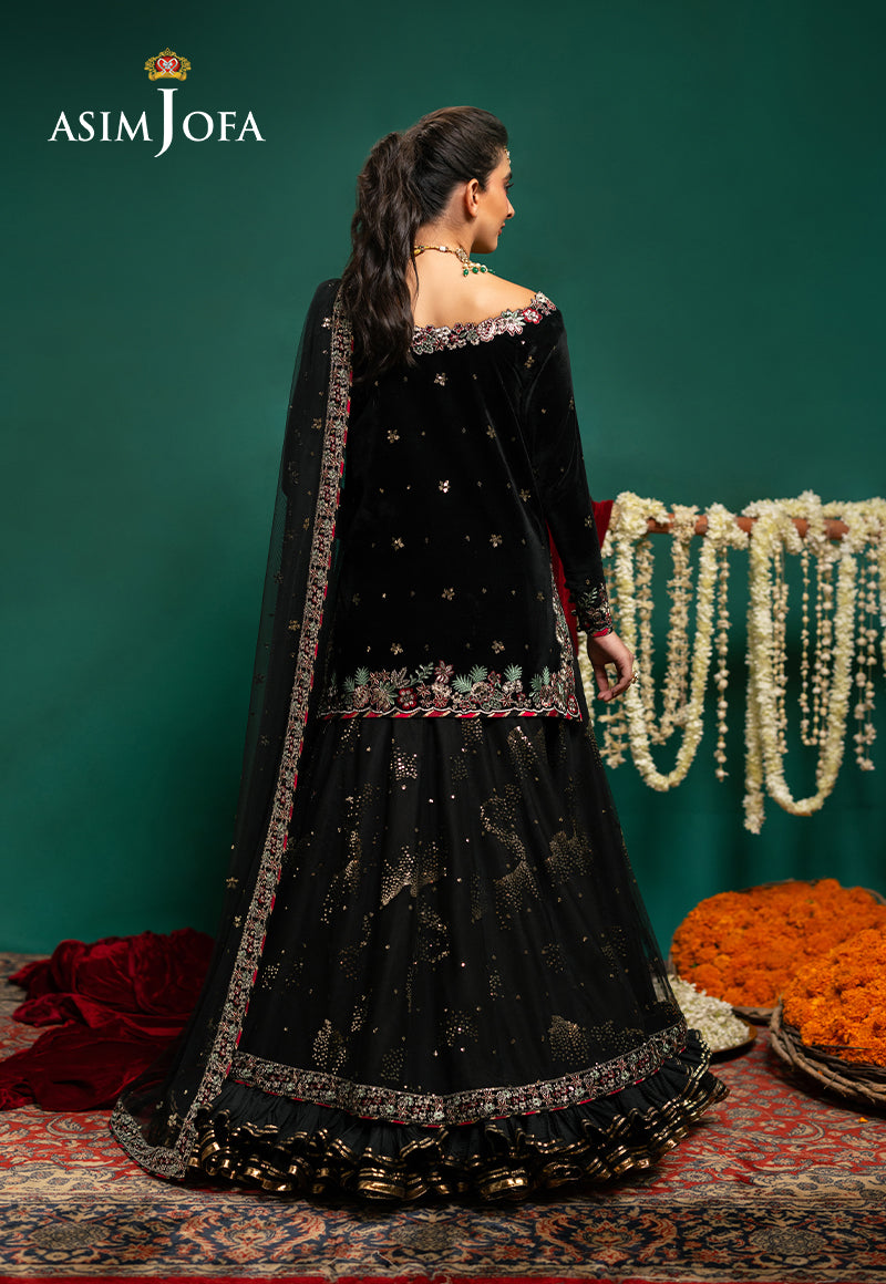 AJUMV-07 Embroidered Velvet Unstitched 3 Pcs