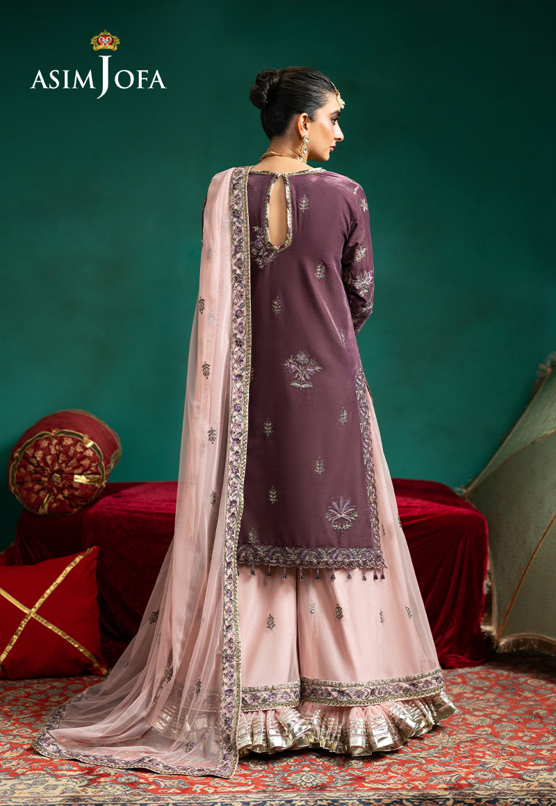 AJUMV-02 Embroidered Velvet Unstitched 3 Pcs