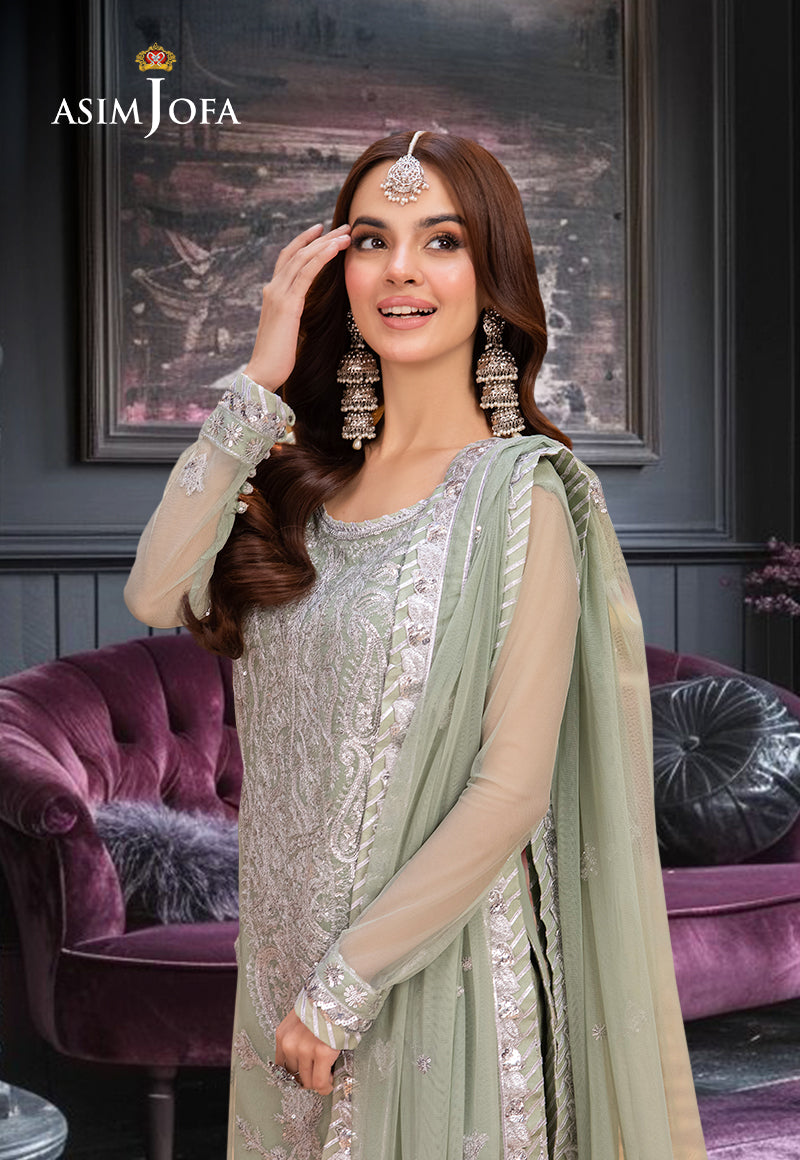 AJEMD-01 EMBROIDERED NET STITCHED 3 PCS